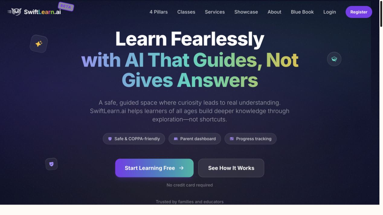 SwiftLearn.ai - Use AI swiftly, not carelessly — actual website capture